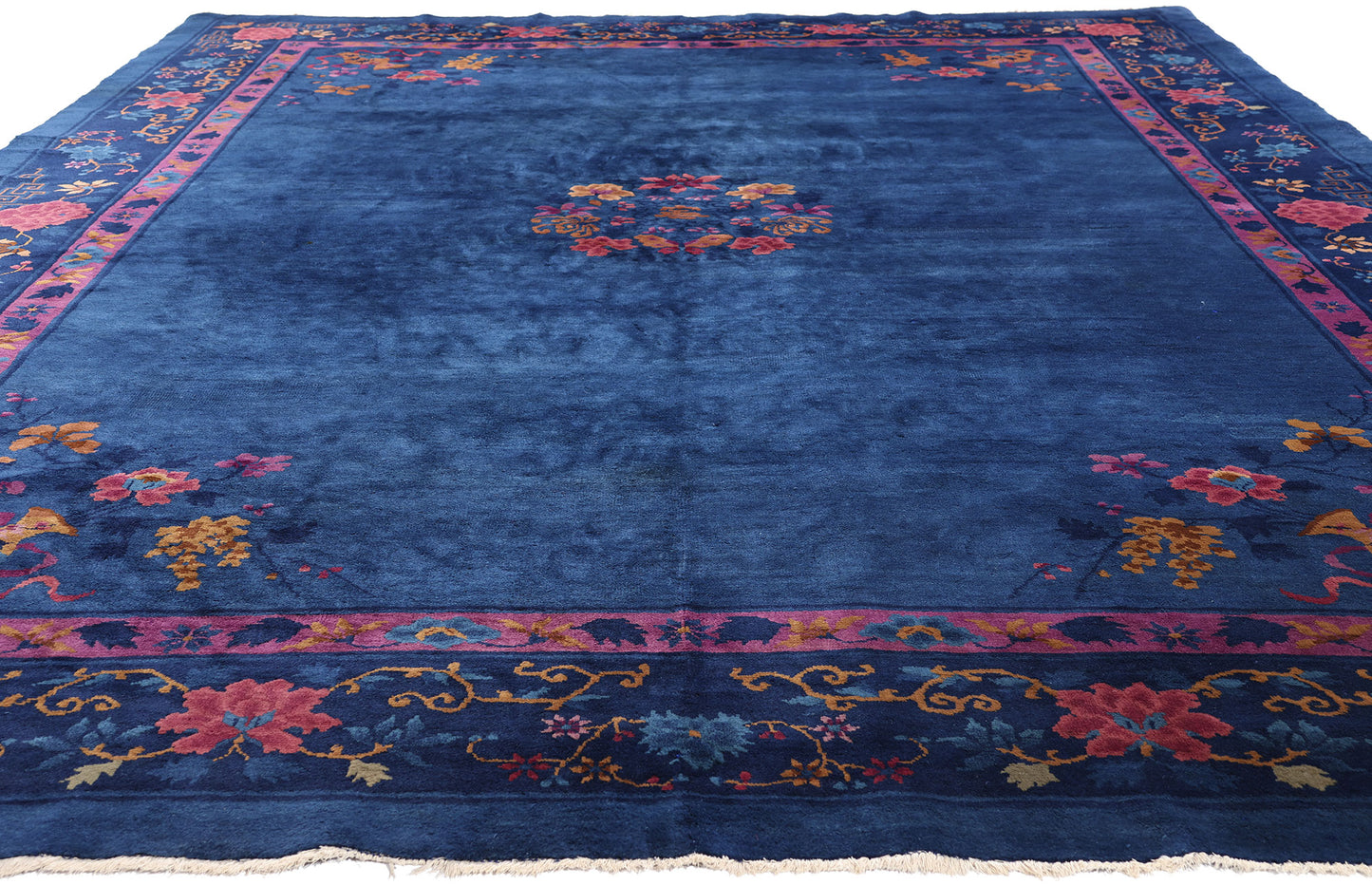 9 x 12 Antique Blue Chinese Peking Rug 79217