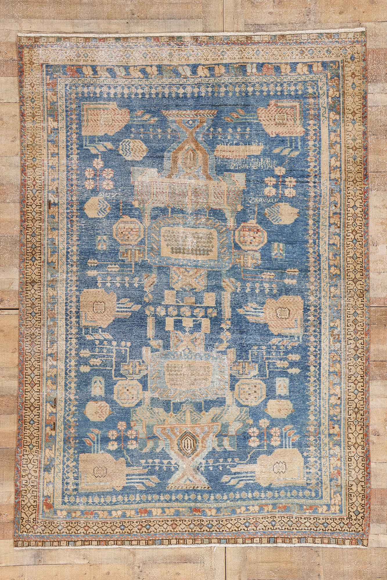 6 x 8 Blue Antique Persian Koliai Rug 61389