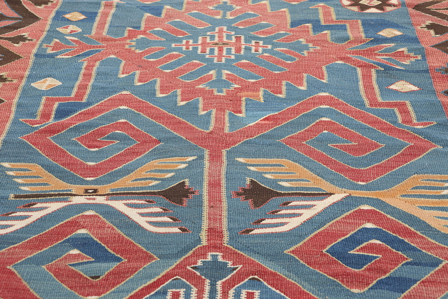 4 x 14 Antique Caucasian Avar Kilim Rug 78945