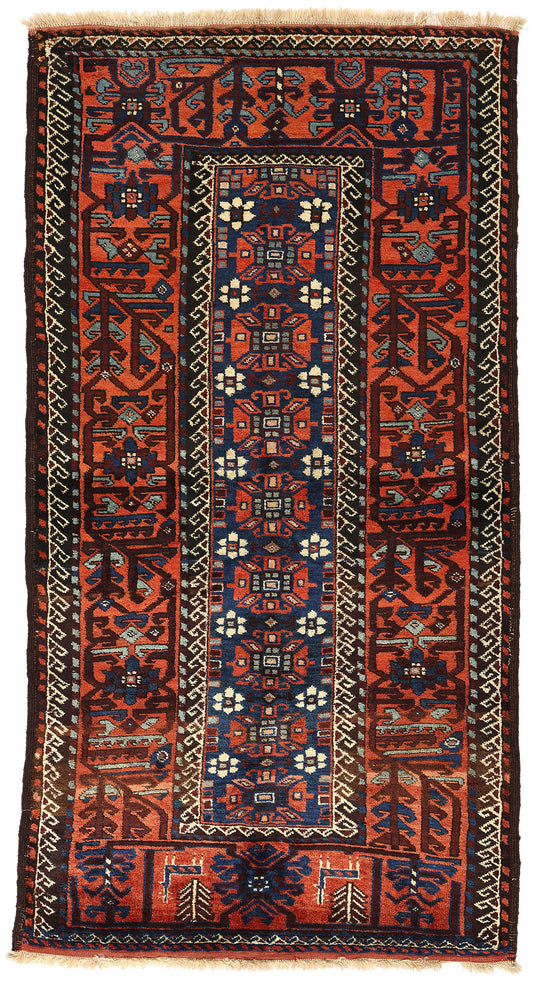 4 x 8 Antique Caucasian Azerbaijan Rug 60924