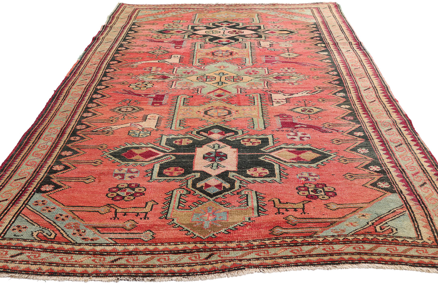4 x 9 Antique Caucasian Karabagh Rug 79247