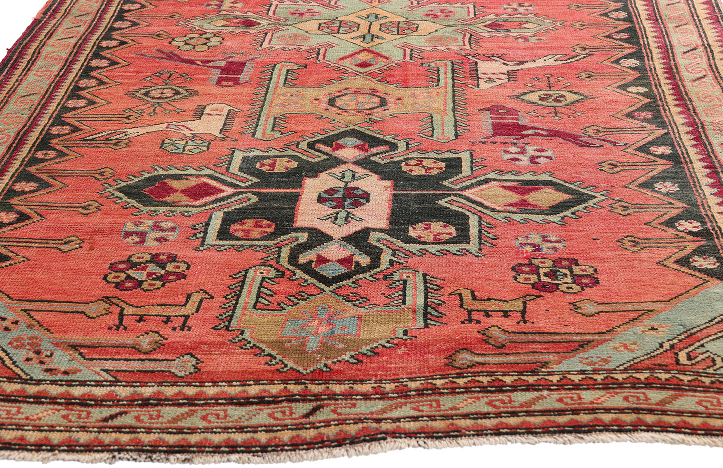 4 x 9 Antique Caucasian Karabagh Rug 79247