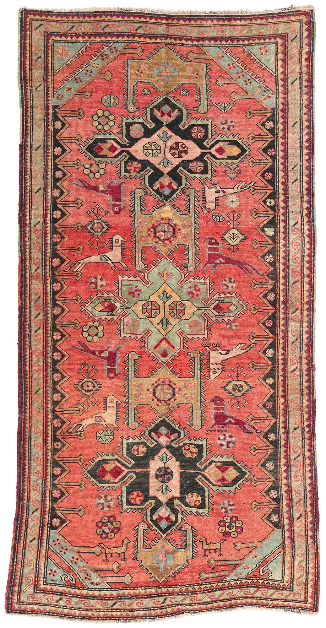 4 x 9 Antique Caucasian Karabagh Rug 79247