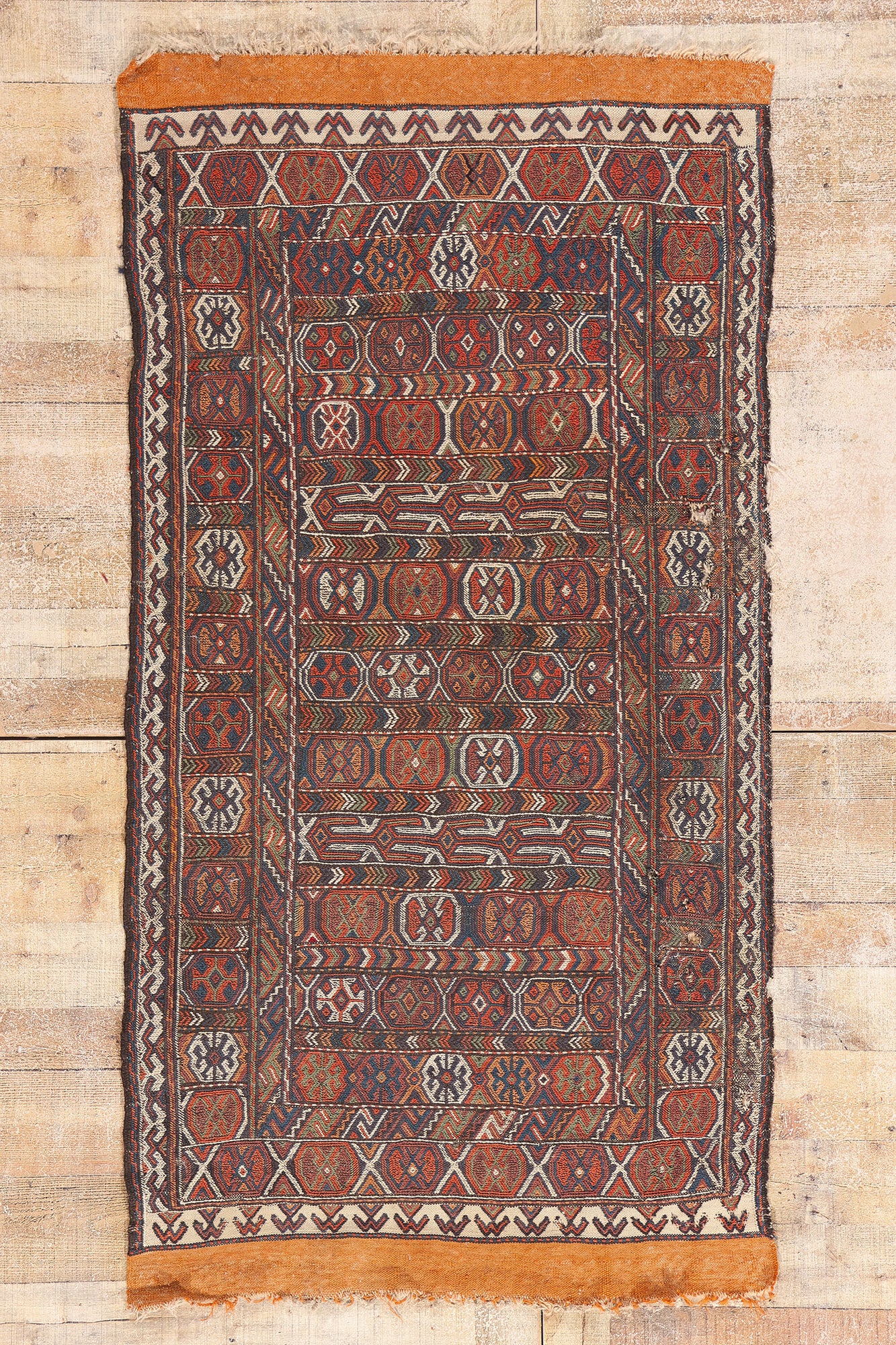 3 x 6 Antique Caucasian Shirvan Soumak Rug 79344