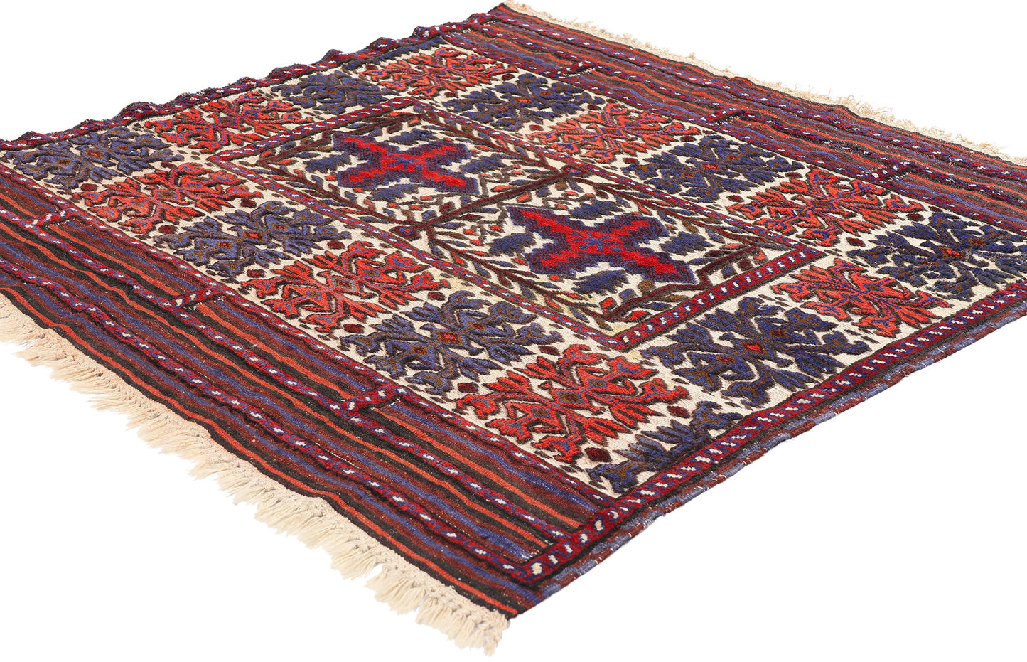 4 x 4 Antique Caucasian Soumak Rug 79092