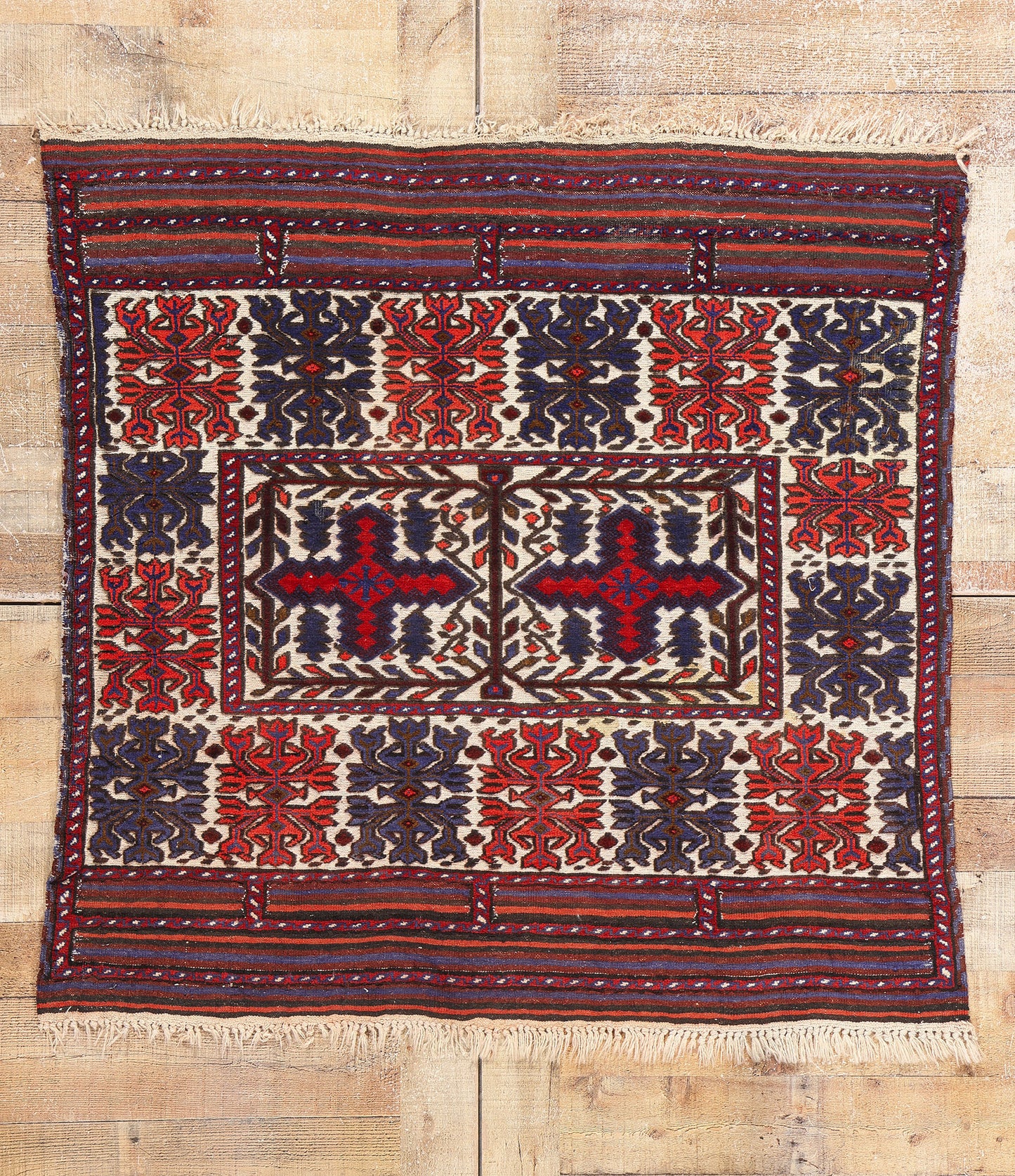 4 x 4 Antique Caucasian Soumak Rug 79092
