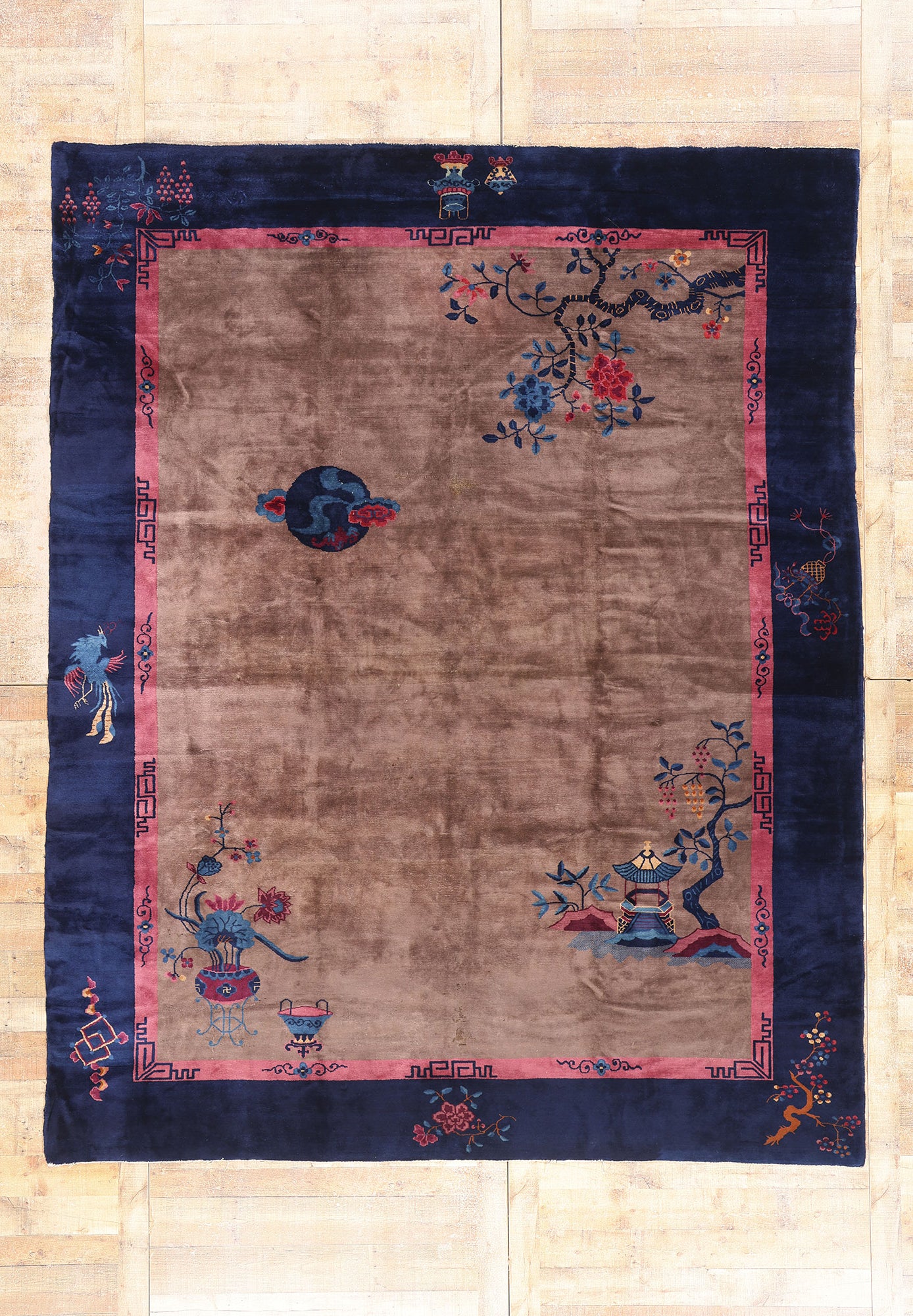 9 x 11 Antique Chinese Art Deco Rug 79268