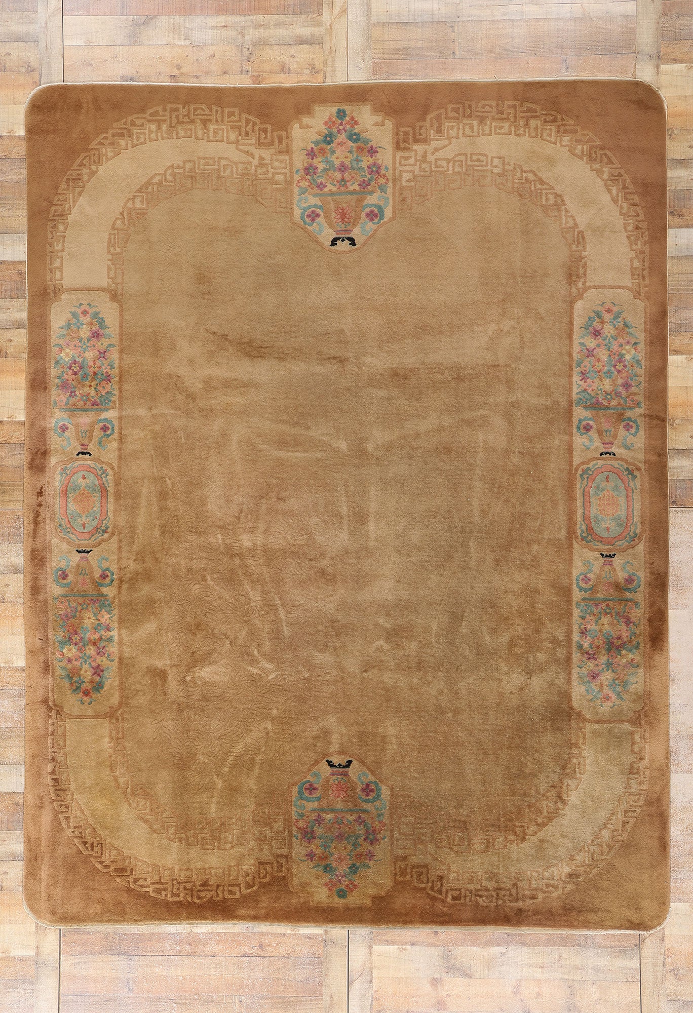 9 x 12 Antique Chinese Art Deco Rug 78989