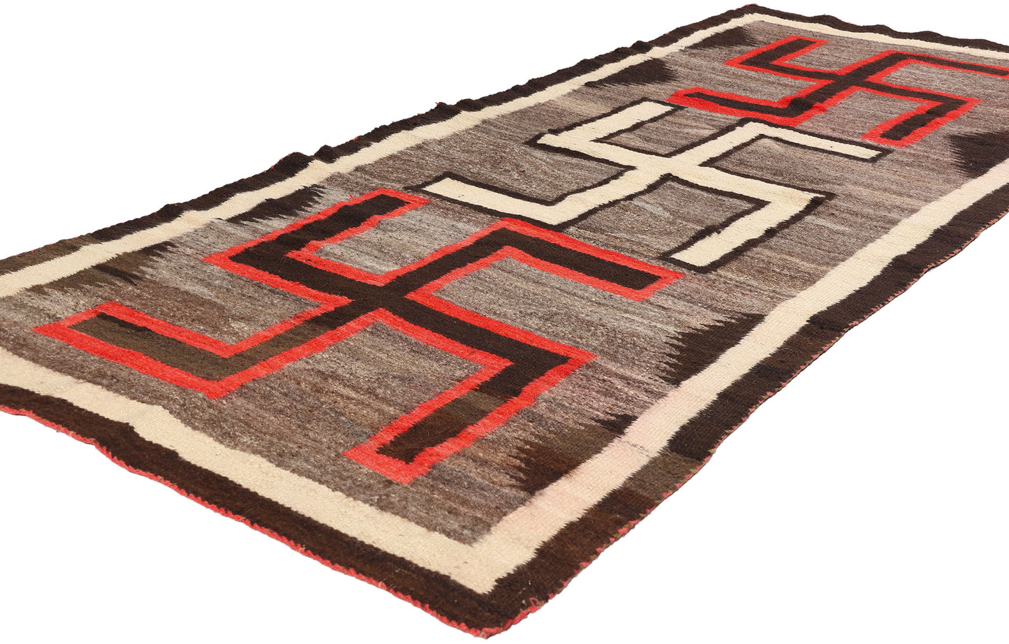 3 x 8 Antique Crystal Whirling Log Navajo Rug 78928