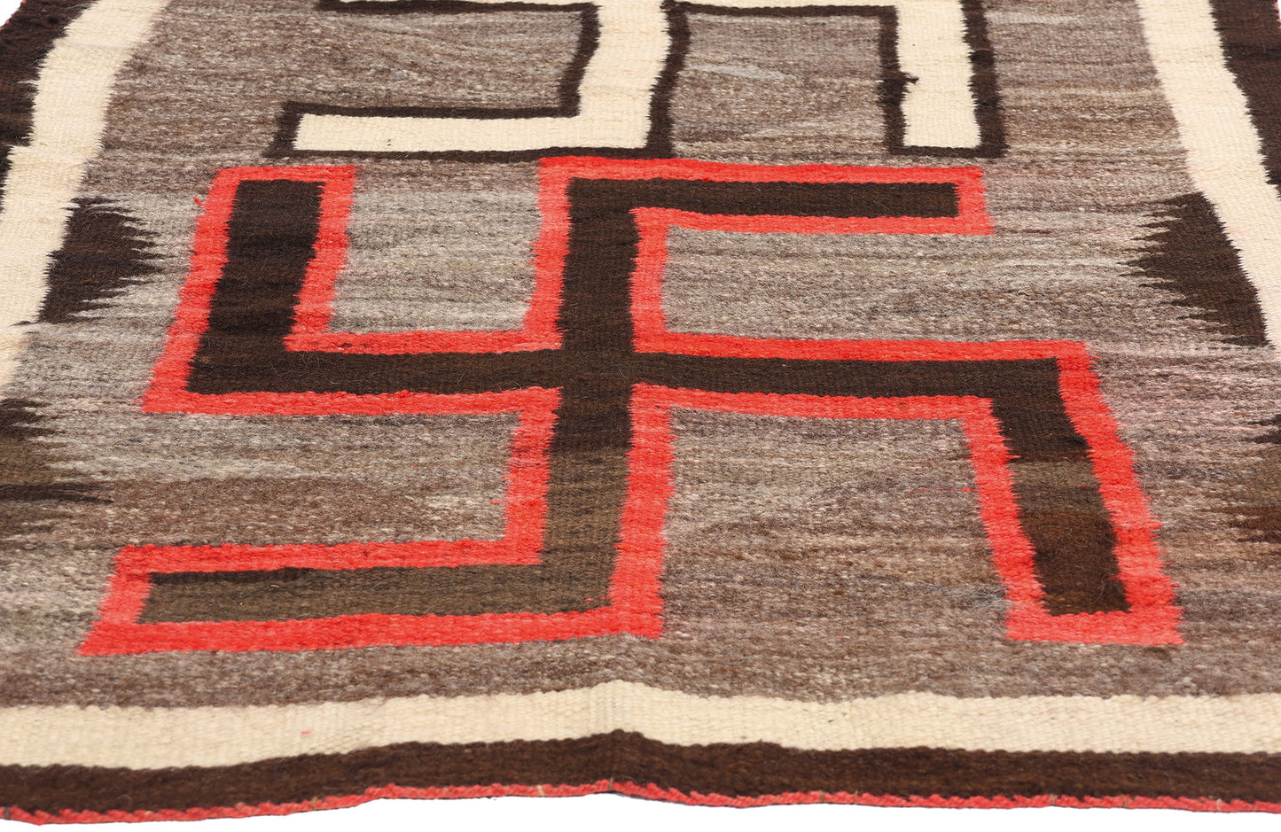 3 x 8 Antique Crystal Whirling Log Navajo Rug 78928
