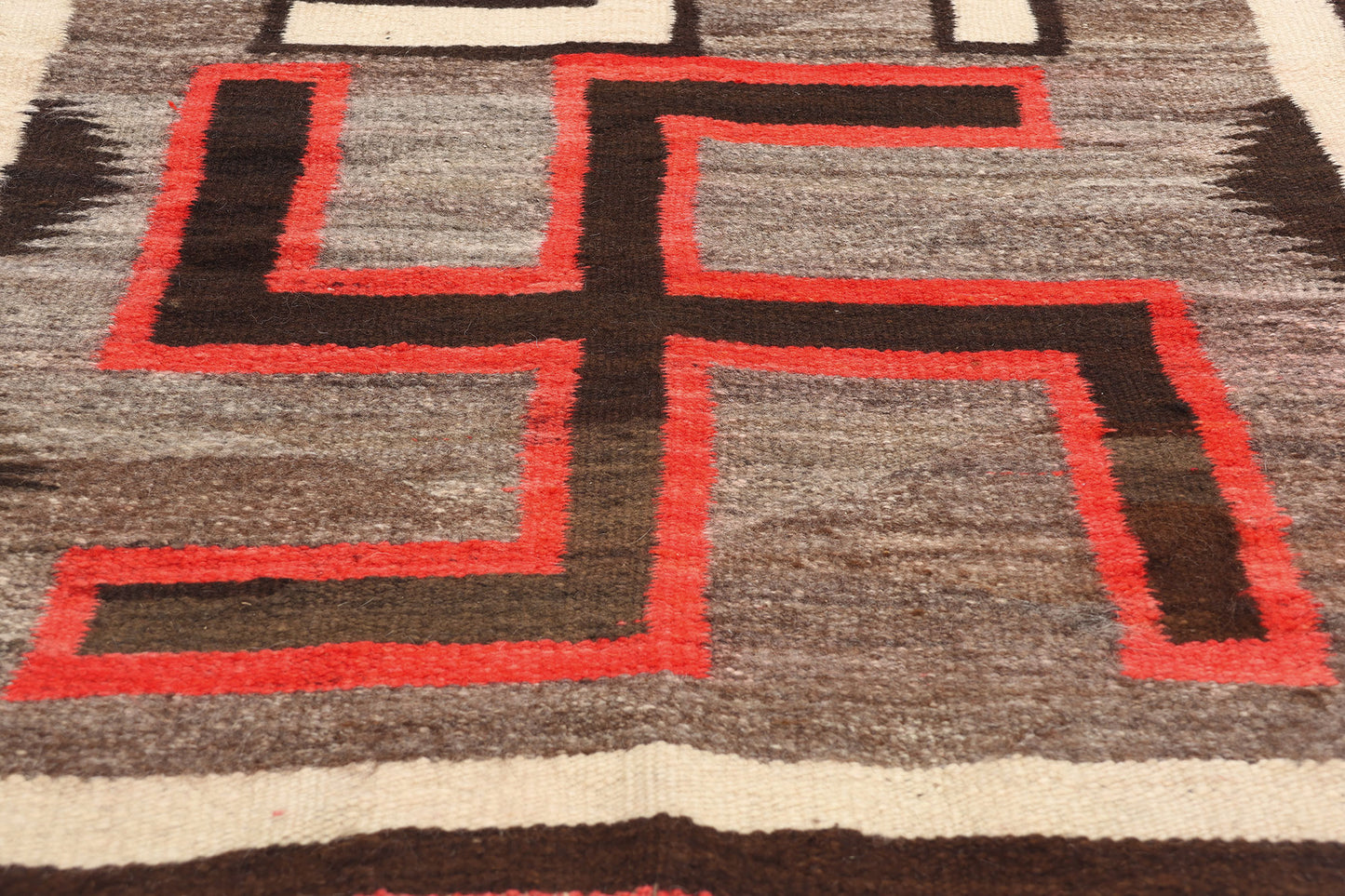 3 x 8 Antique Crystal Whirling Log Navajo Rug 78928