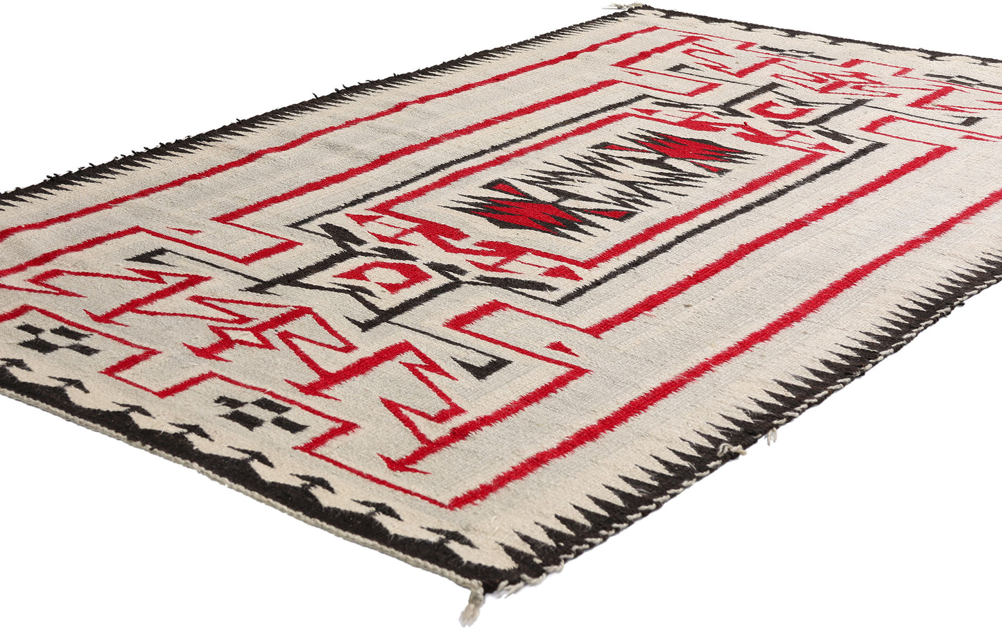 4 x 6 Ivory Antique Crystal Navajo Rug 79297