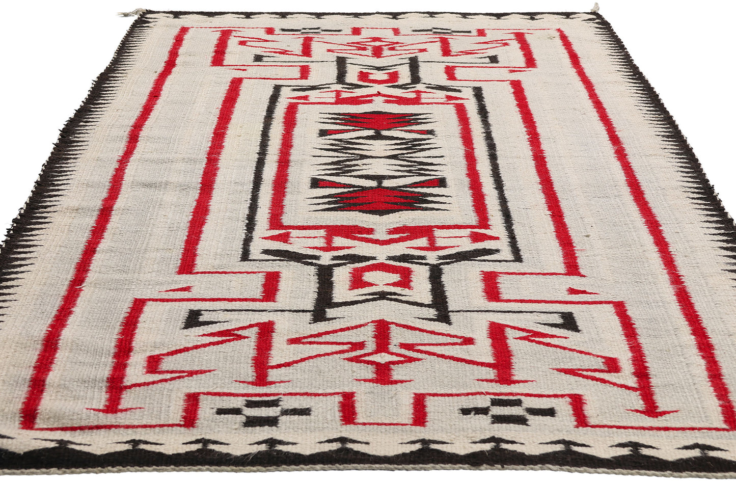 4 x 6 Ivory Antique Crystal Navajo Rug 79297