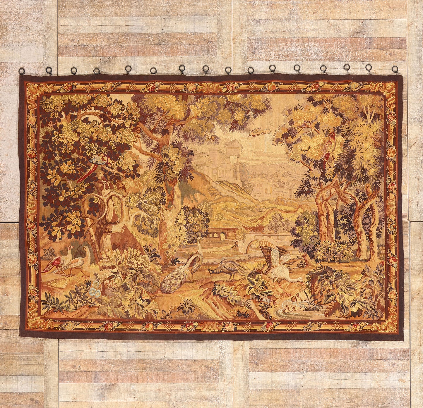 6 x 9 Antique French Aubusson Tapestry 79208