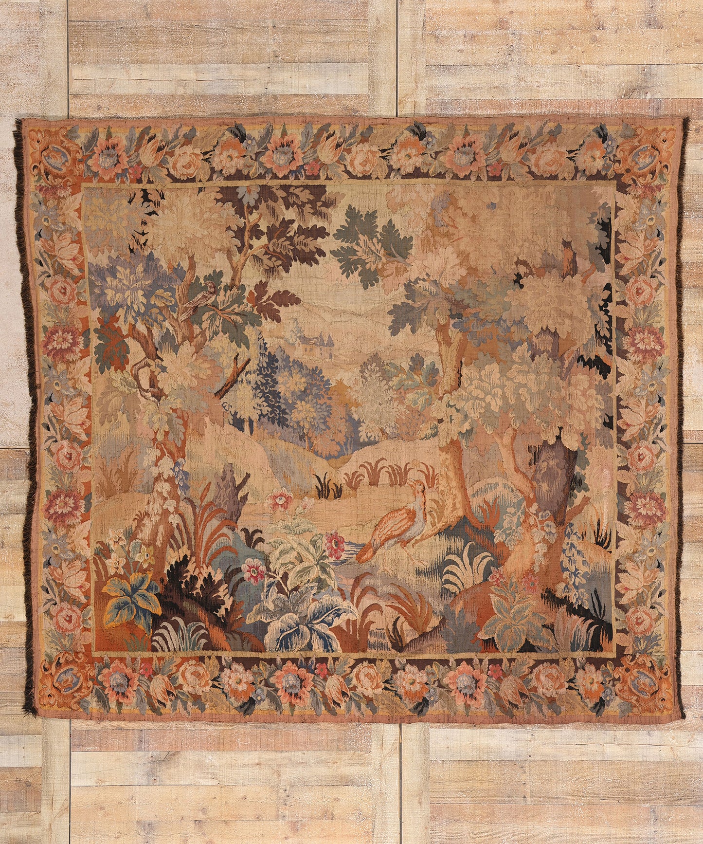 7 x 8 Antique French Aubusson Tapestry 79194