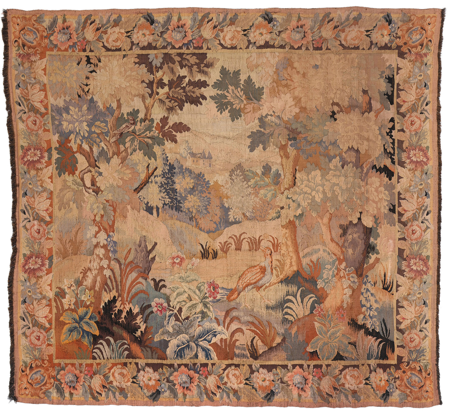 7 x 8 Antique French Aubusson Tapestry 79194