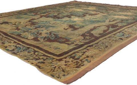 Antique French Verdure Tapestry Rug