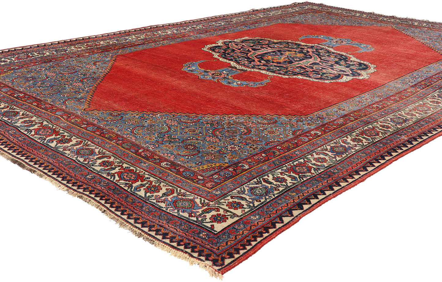 7 x 12 Antique Persian Halvai Bijar Rug 79080