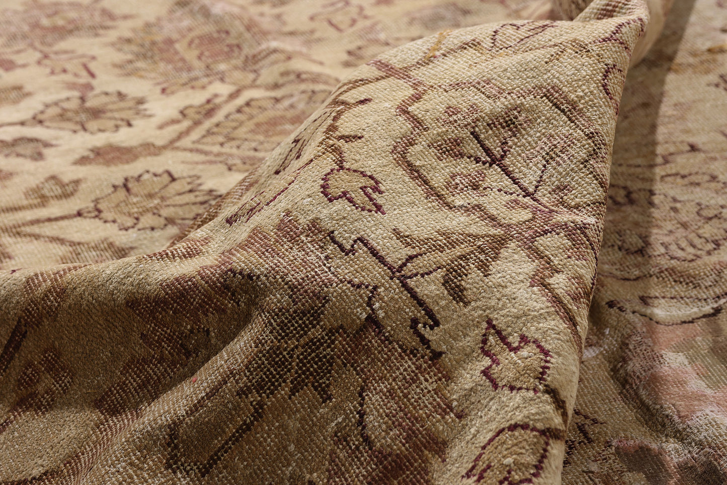 11 x 14 Beige Antique Indian Agra Rug 74351