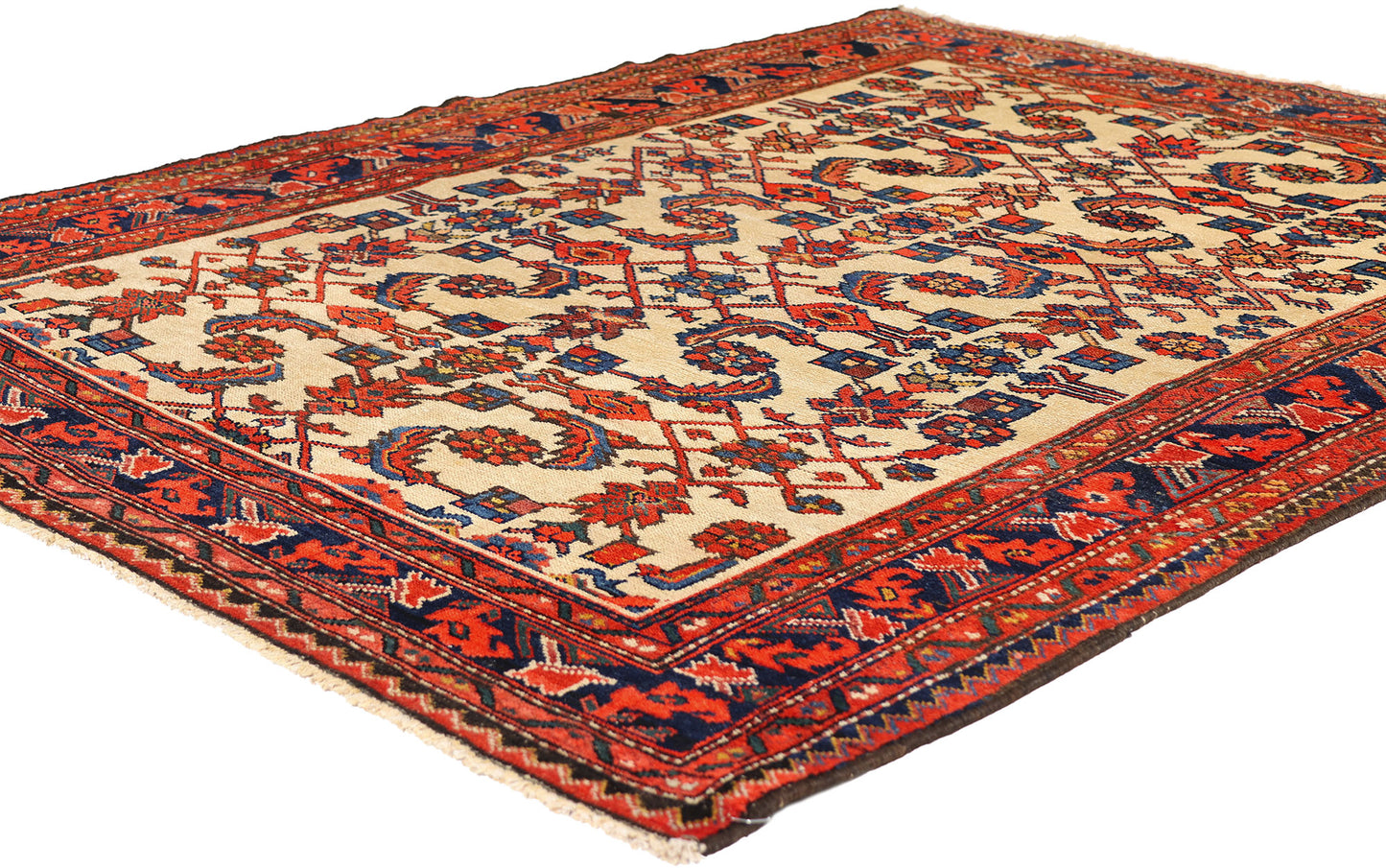 5 x 6 Ivory Antique Persian Malayer Rug 79307