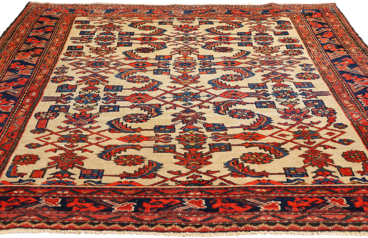 5 x 6 Ivory Antique Persian Malayer Rug 79307