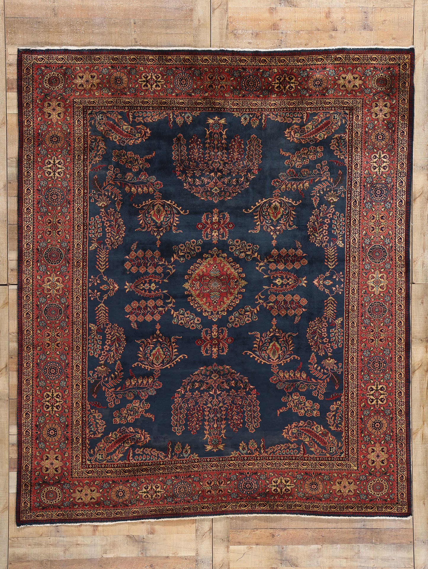 8 x 9 Vintage Indian Sarouk Rug 79006