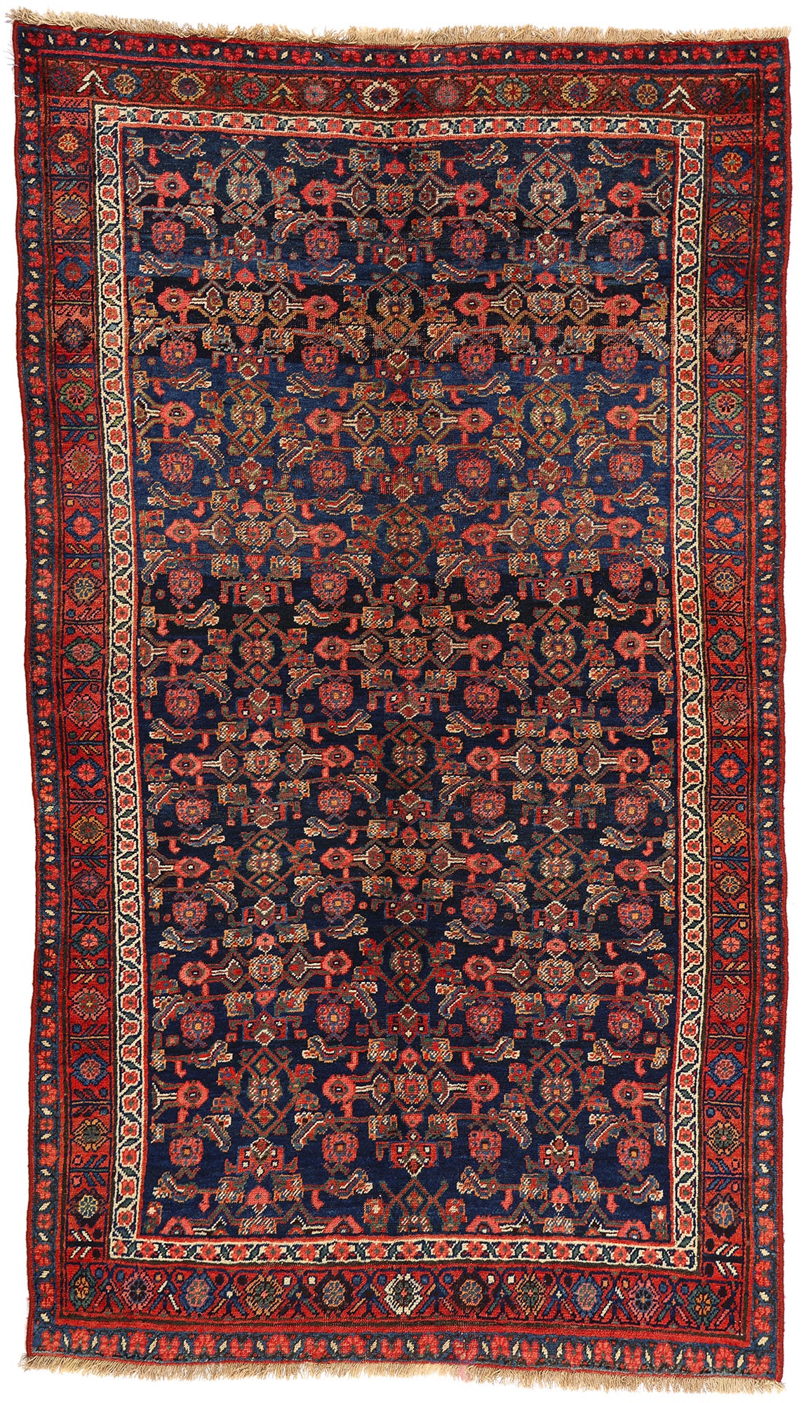 4 x 7 Antique Navy Blue Persian Bijar Rug 60891