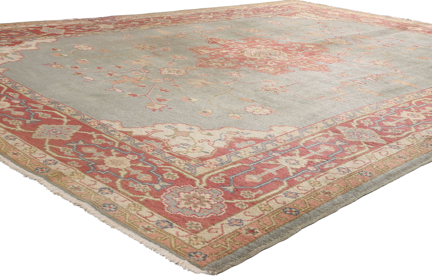 8 x 11 Antique Turkish Oushak Rug 77357
