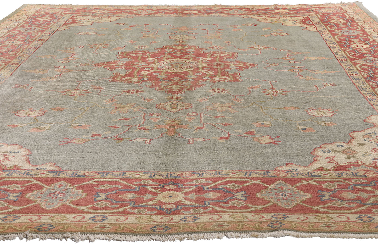8 x 11 Antique Turkish Oushak Rug 77357