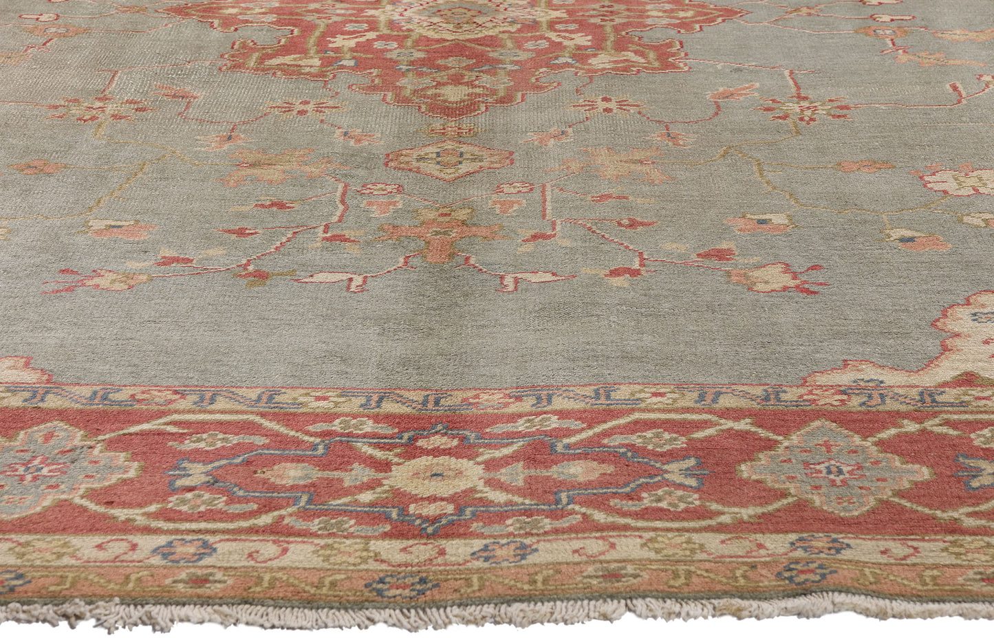 8 x 11 Antique Turkish Oushak Rug 77357