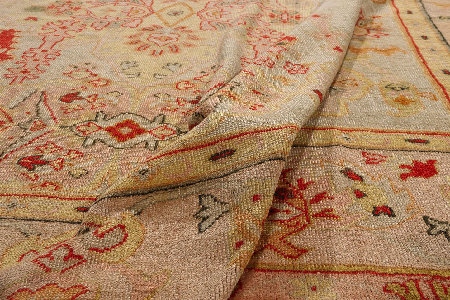 12 x 15 Antique Pastel Turkish Oushak Rug 79232