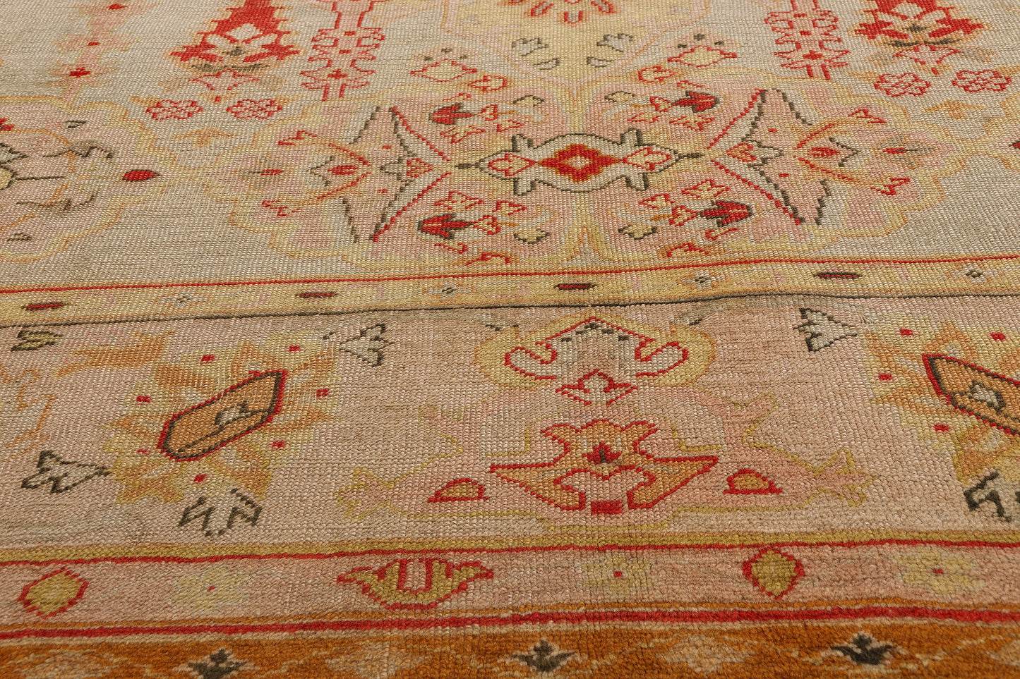 12 x 15 Antique Pastel Turkish Oushak Rug 79232
