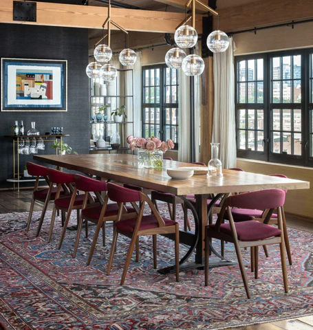 Antique Persian Bakhtiari Rug in urban loft apartment
