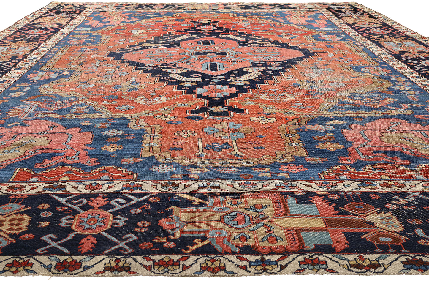 12 x 15 Antique Persian Bakshaish Rug 79229