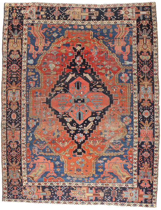 12 x 15 Antique Persian Bakshaish Rug 79229