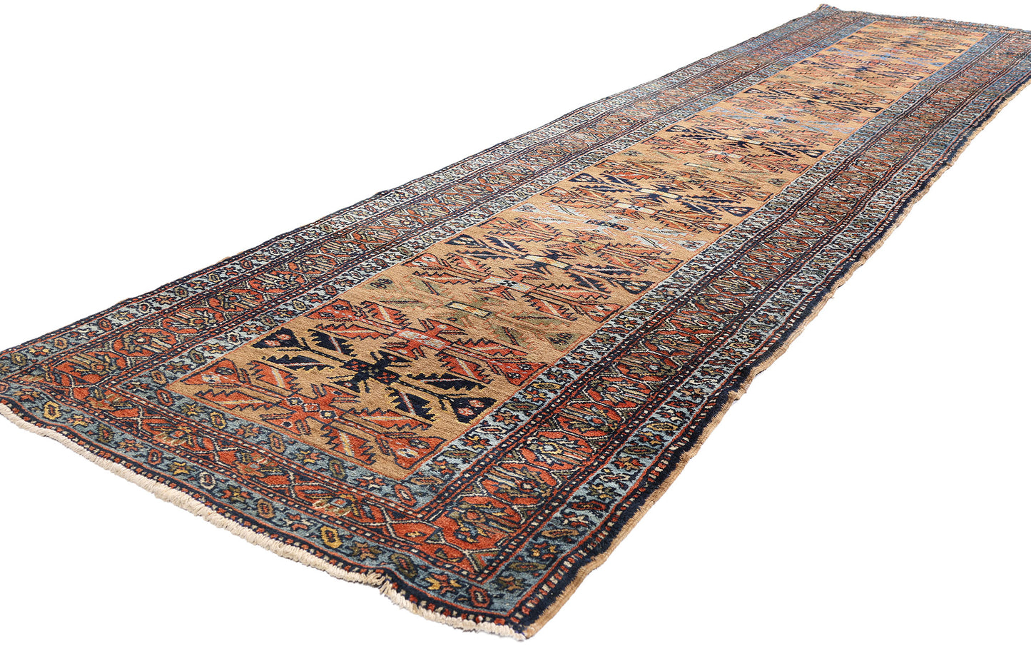 3 x 14 Antique Persian Bakshaish Rug 90039