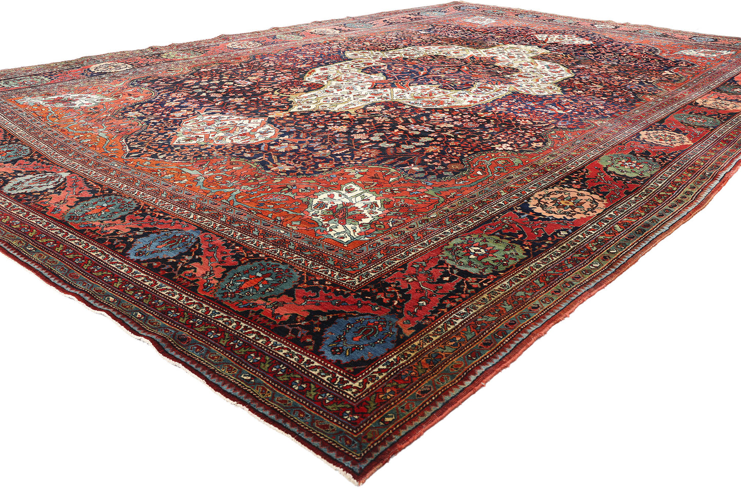 11 x 16 Antique Persian Sarouk Farahan Rug 79125