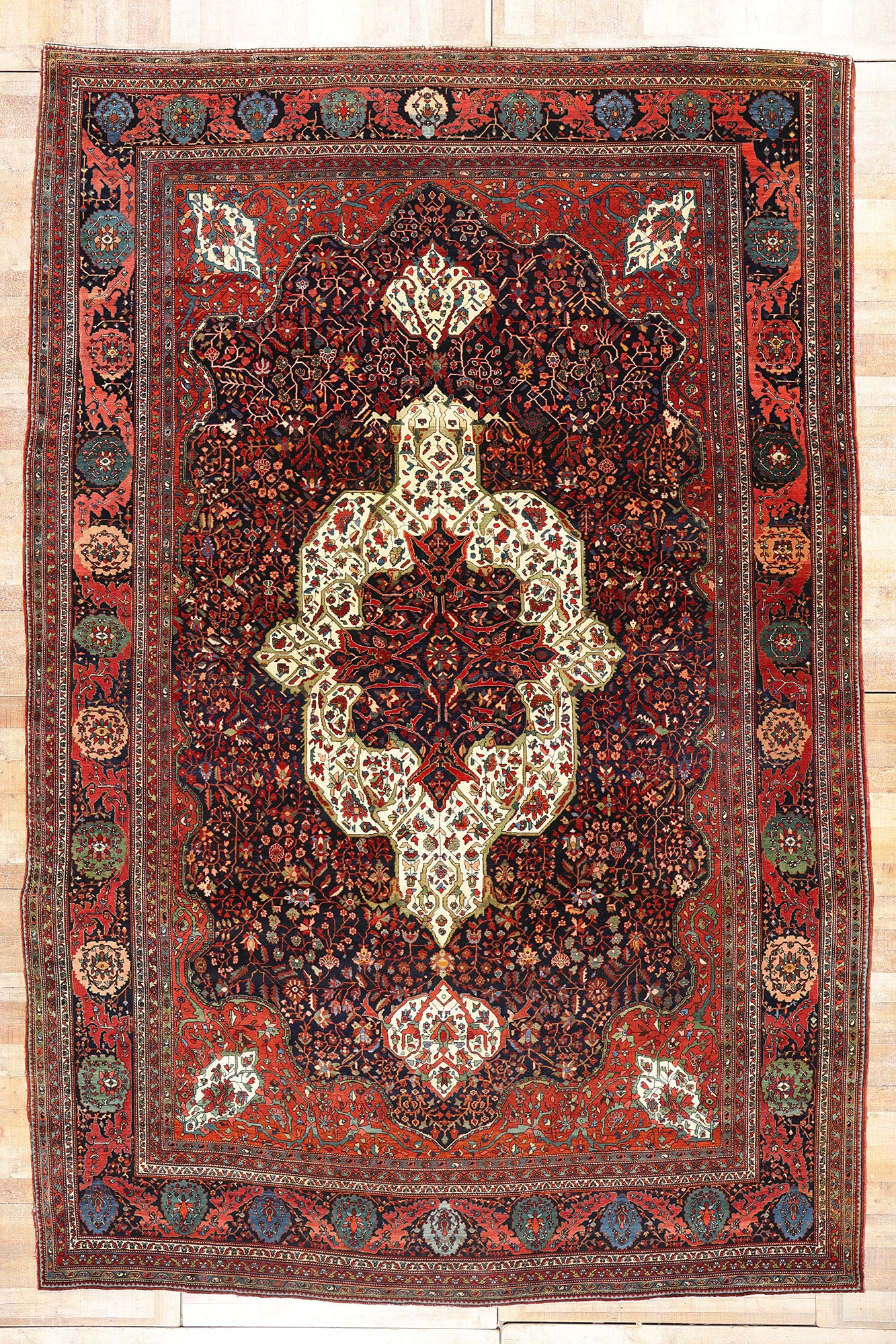 11 x 16 Antique Persian Sarouk Farahan Rug 79125