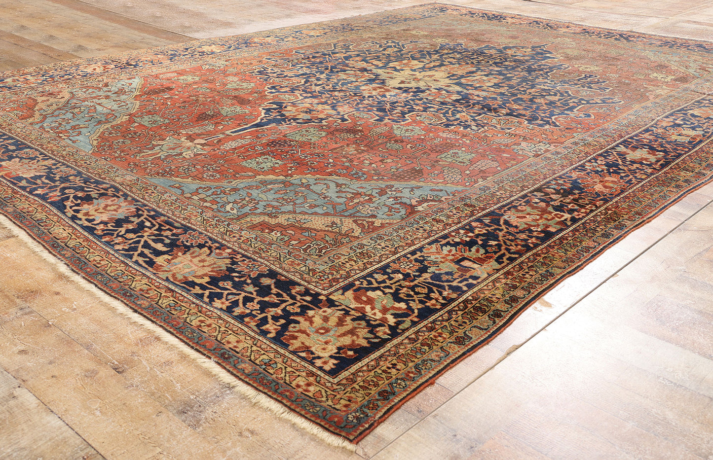 9 x 12 Antique Persian Farahan Rug 79211
