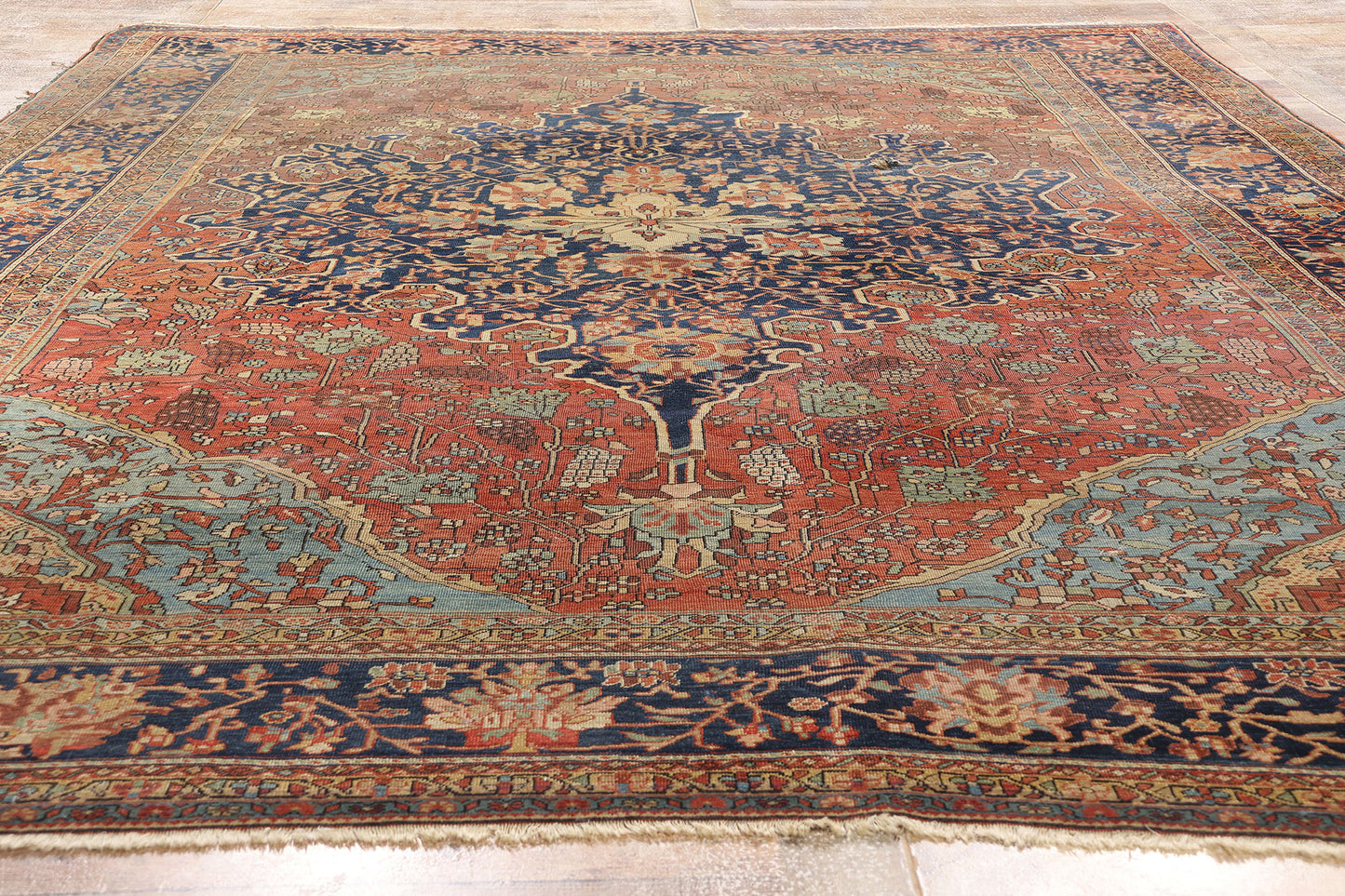 9 x 12 Antique Persian Farahan Rug 79211