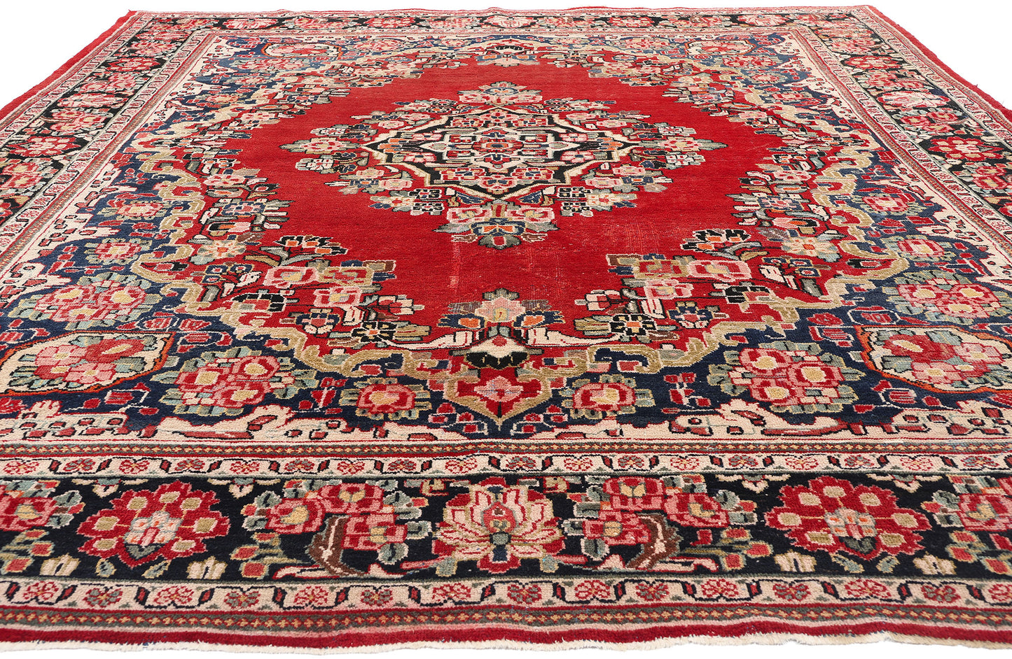 9 x 13 Antique Persian Mahal Rug 78961