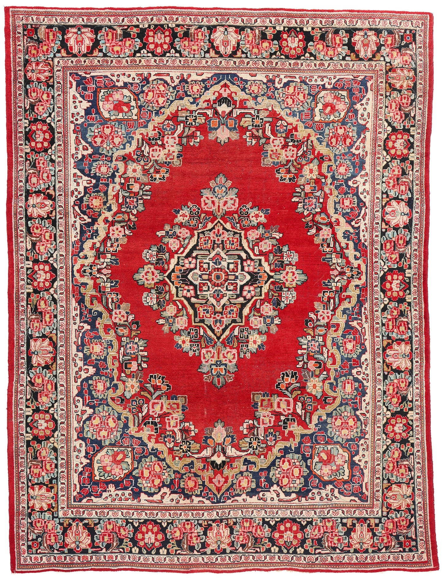 9 x 13 Antique Persian Mahal Rug 78961