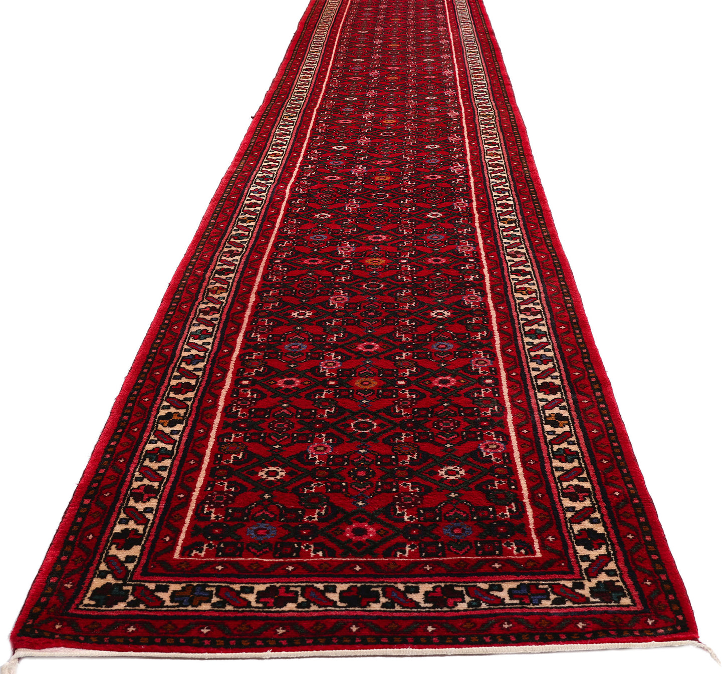 3 x 38 Antique Persian Hussainabad Hamadan Rug 79255