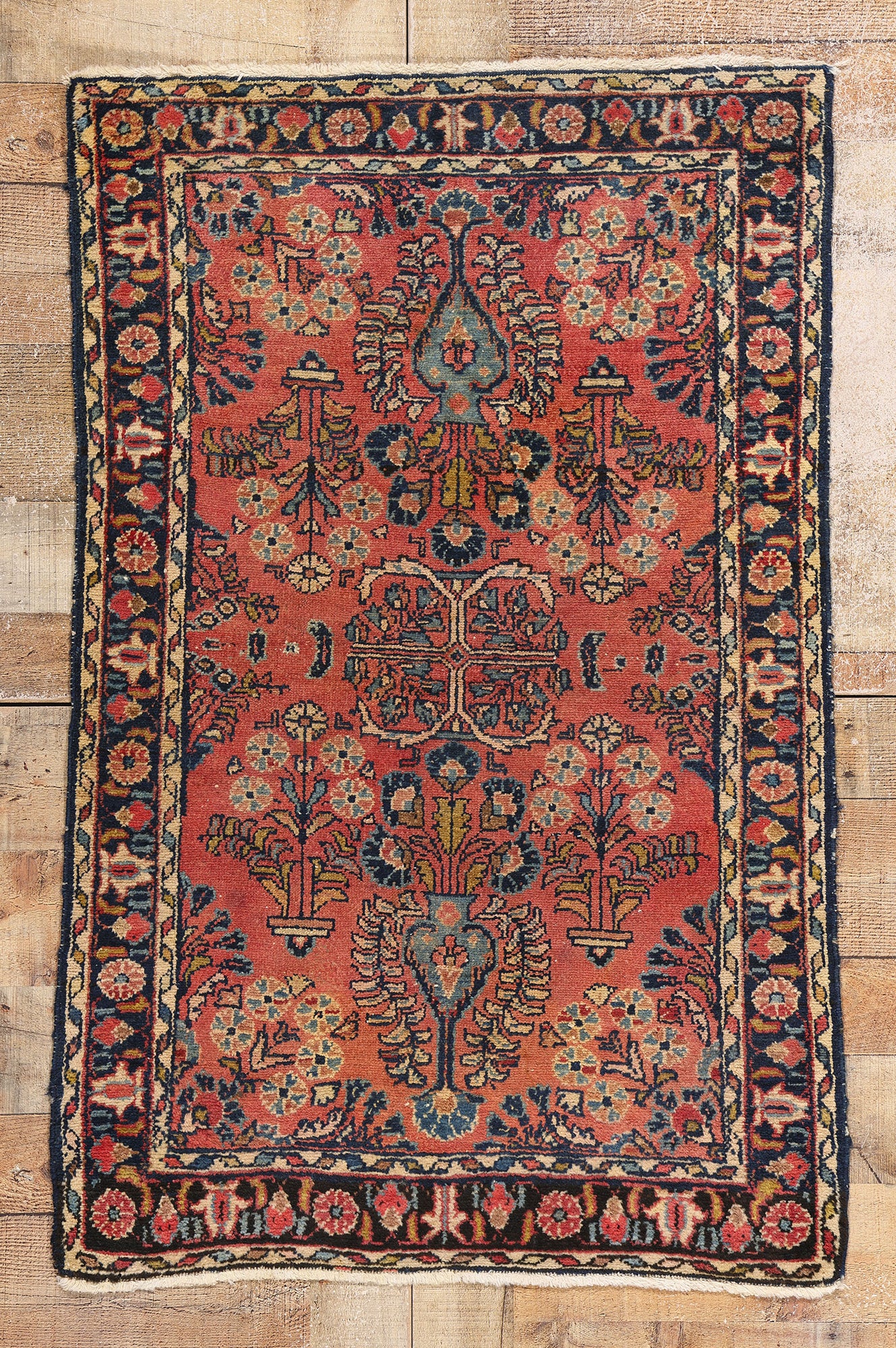 3 x 4 Antique Persian Hussainabad Hamadan Rug 78947