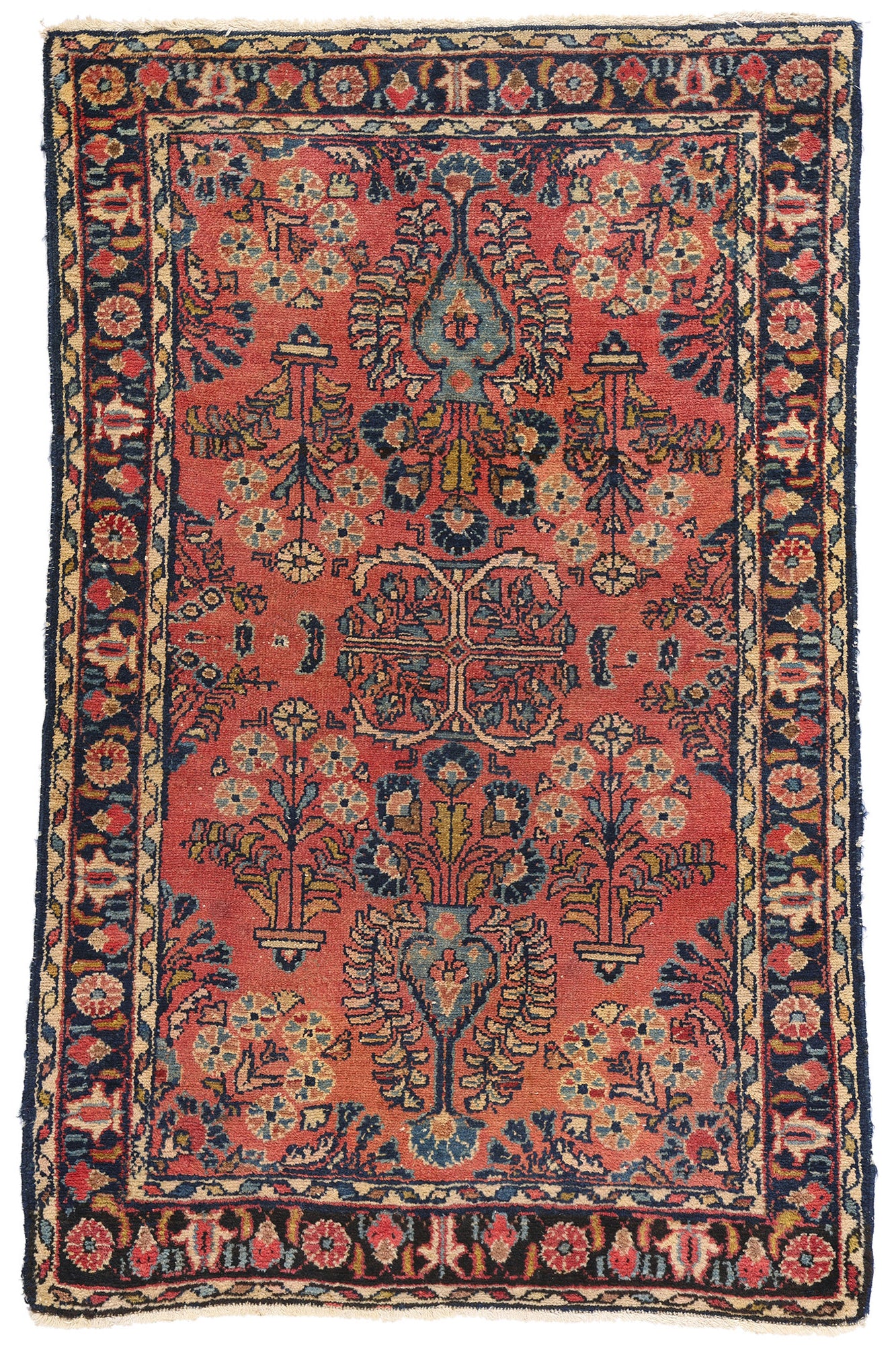 3 x 4 Antique Persian Hussainabad Hamadan Rug 78947