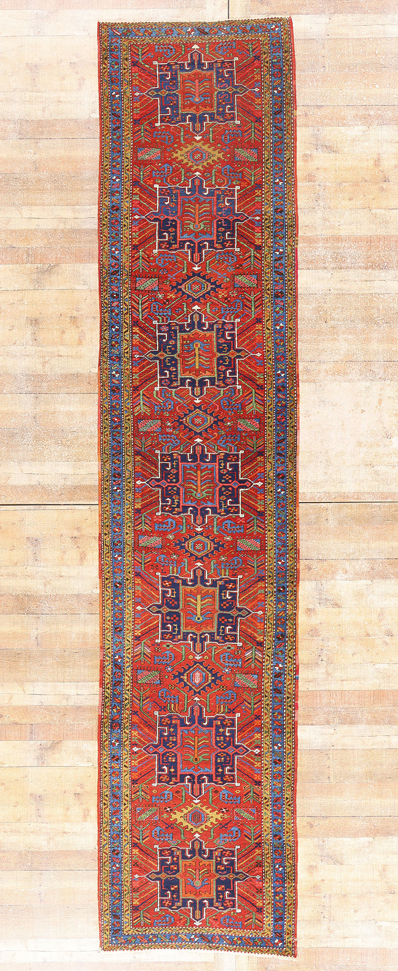 3 x 15 Antique Persian Heriz Rug 79244