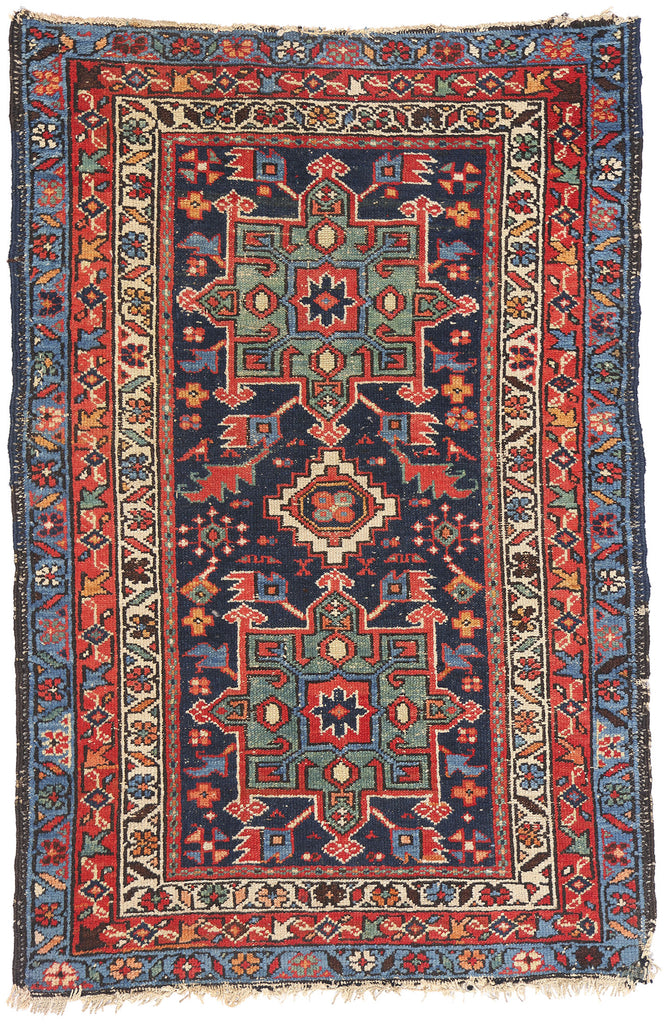 3 x 4 Antique Persian Karaja Heriz Rug 79240
