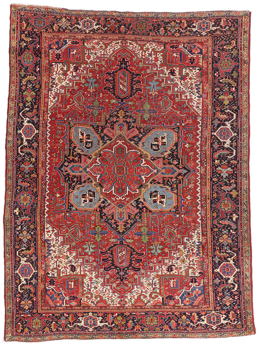 9 x 12 Red Antique Persian Heriz Rug 61485