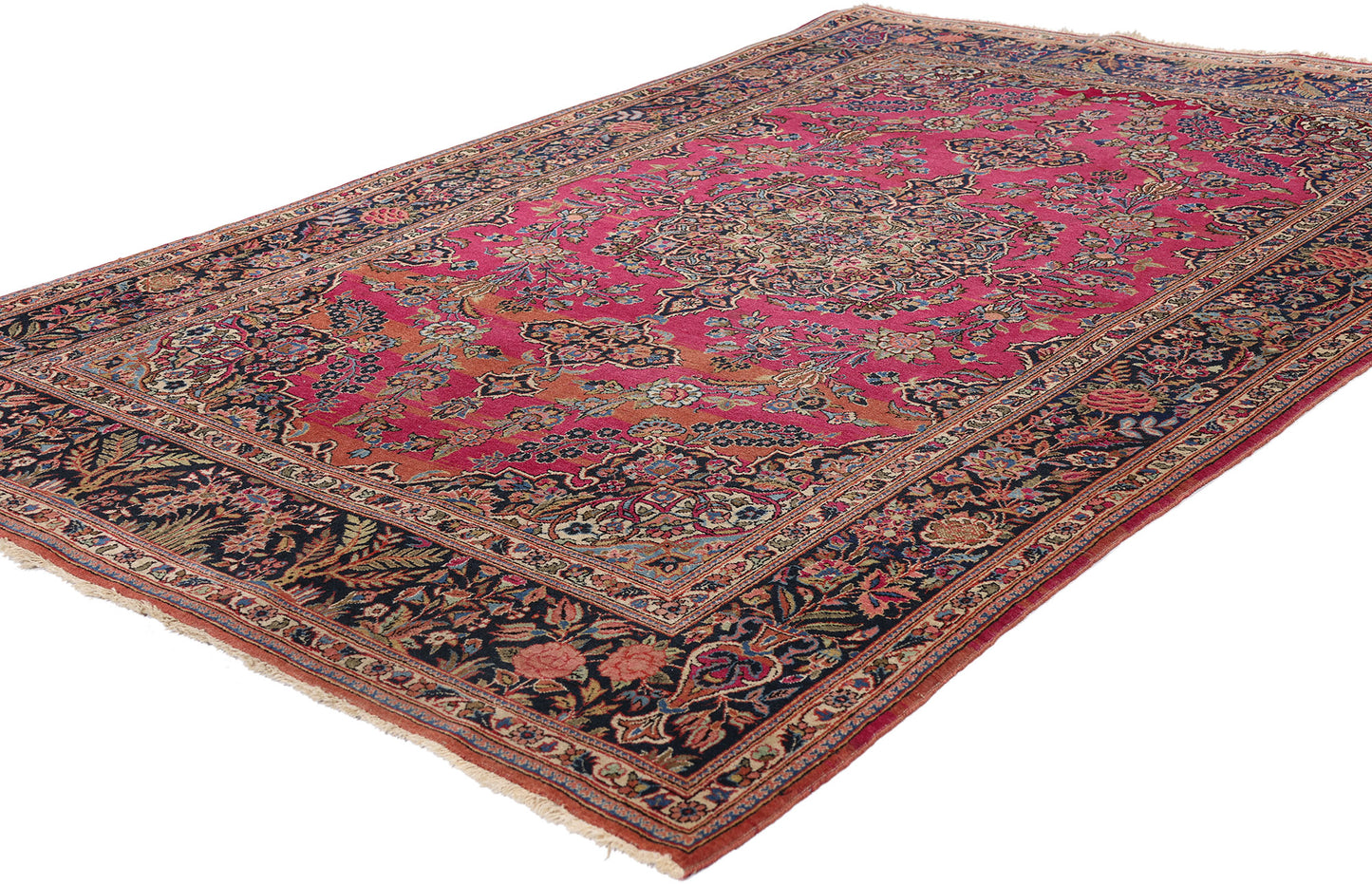 4 x 7 Antique Persian Kashan Rug 79270
