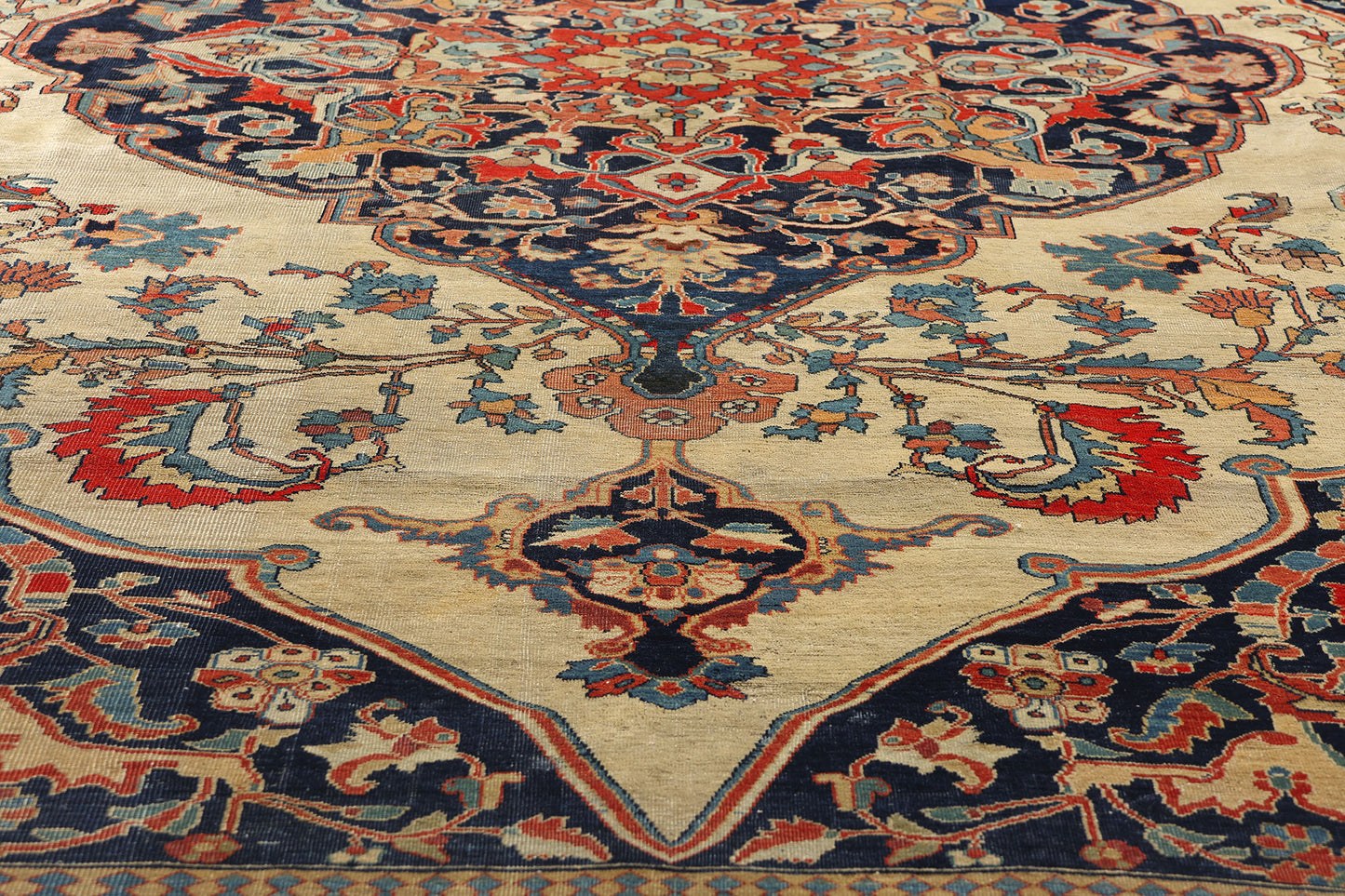 7 x 10 Antique Persian Mohtasham Kashan Rug 79174